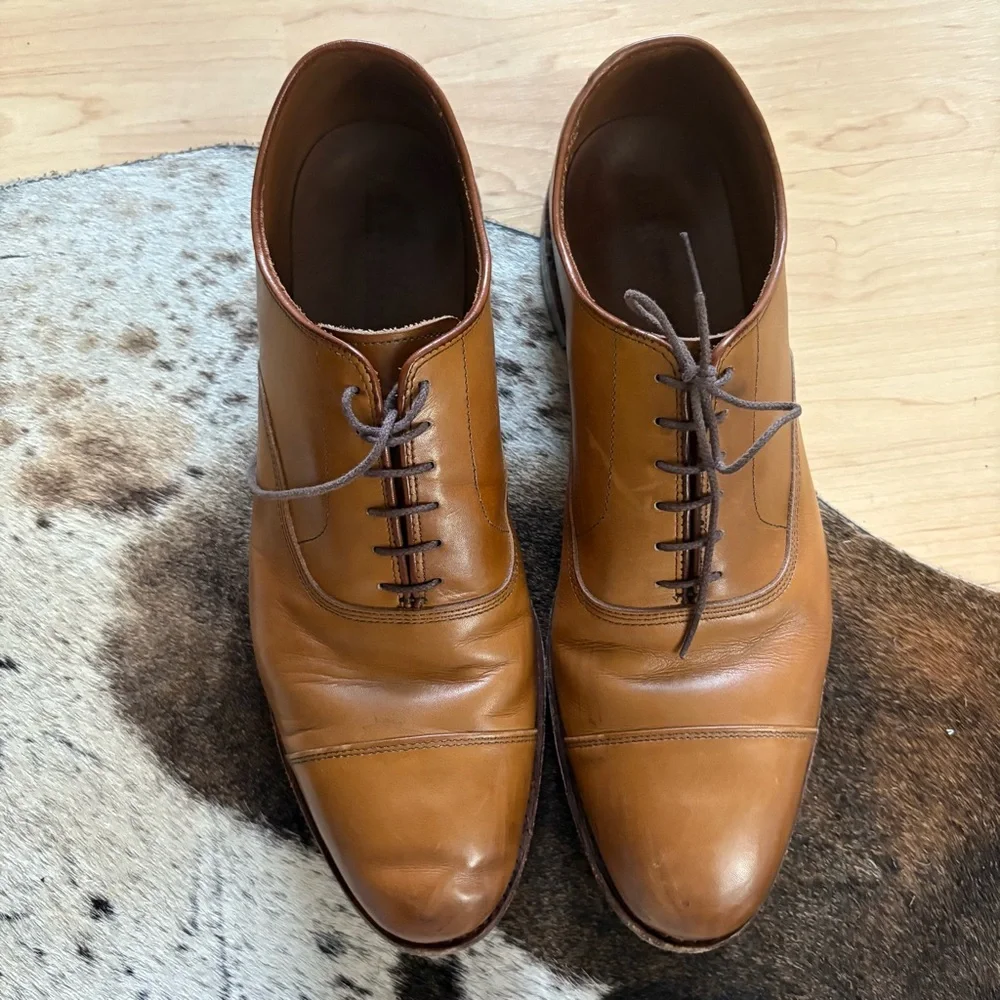 Allen Edmonds‎ Park Avenue Leather Cap-Toe Oxfords Brown Leather Size 13
